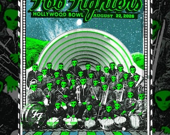 Plakat Foo Fighters Hollywood Bowl z 22 sierpnia 2026 r. dodrukowany