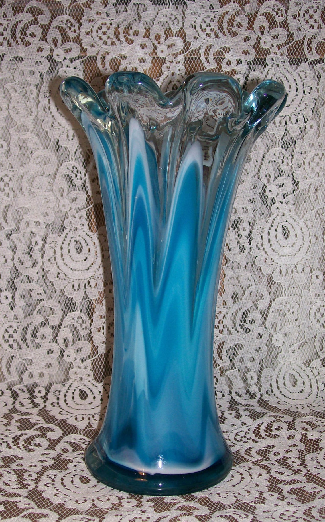 Blown glass vase made in Mexico Etsy