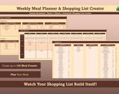Excel Meal Planner | Automatic Shopping List Creator (Digital Download)