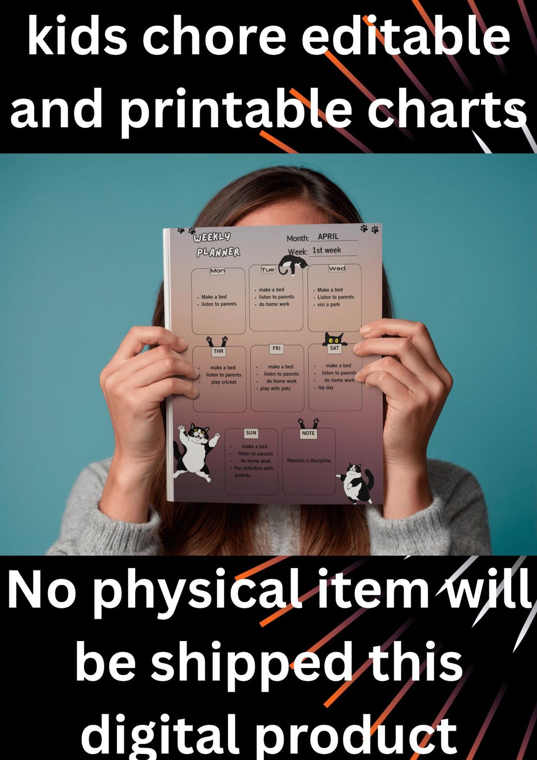 Kids Chore Chart Printable | Toddler Routine Chart | Behavior Reward Chart for Kids | Daily Task ...