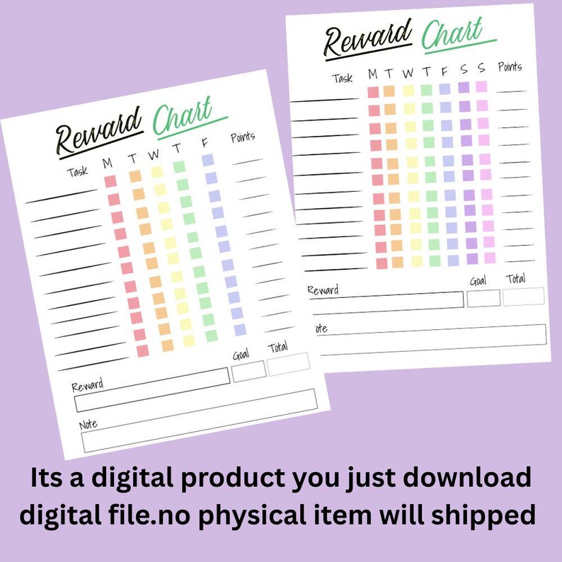 Rewards Progress Report Kids Reward Chart, Editable Behavior Tracker, Weekly Chore Planner ...