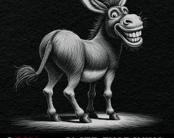 Lustiger Esel PNG - Schiefer Gravur Datei für Lasergeräte [78]