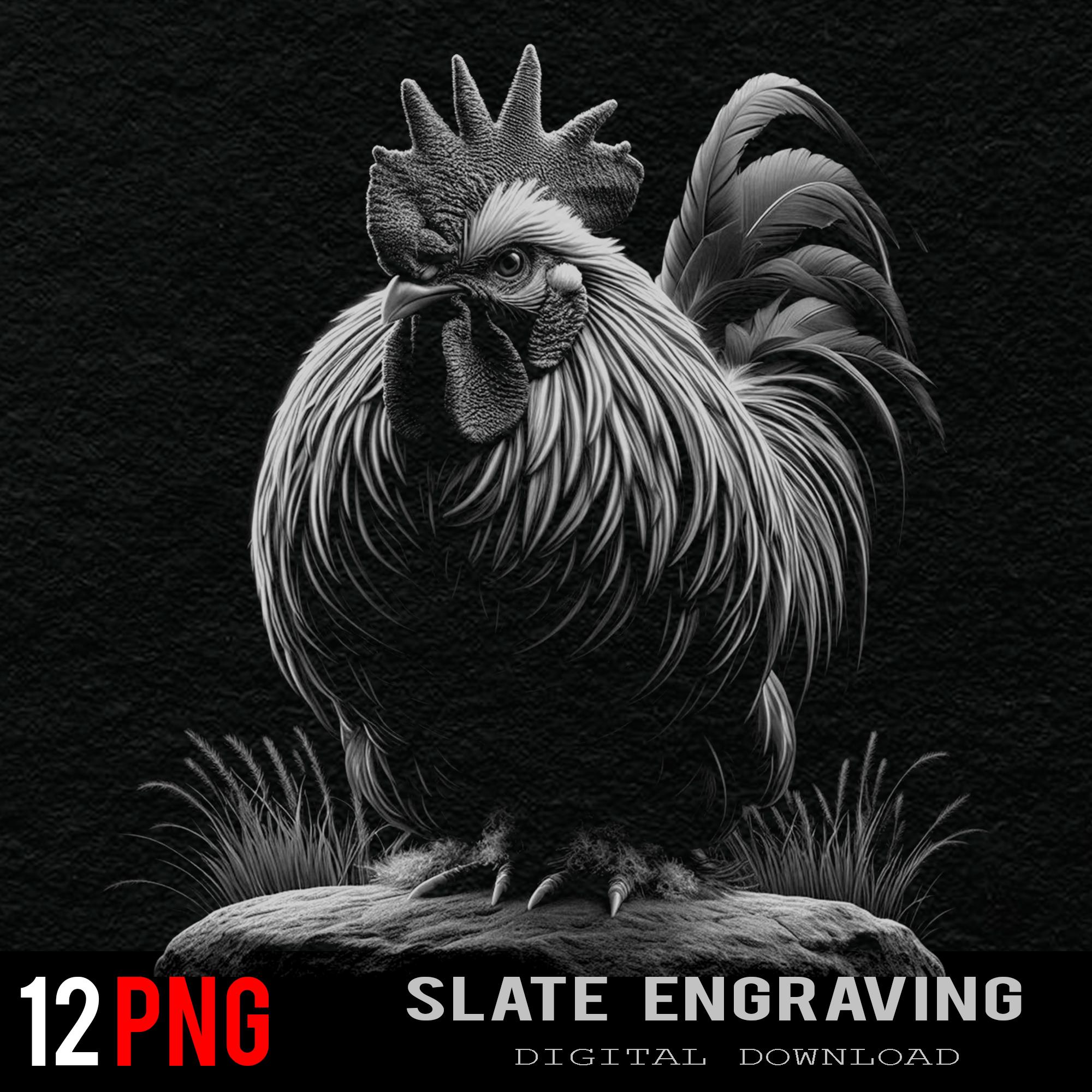 Chicken Han PNG – Slate Engraving File for Laser Machines [4] - Etsy