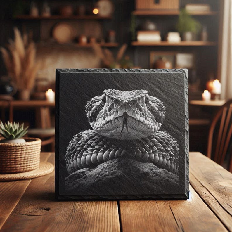 Rattlesnake PNG – Slate Engraving File for Laser Machines [5] - Etsy