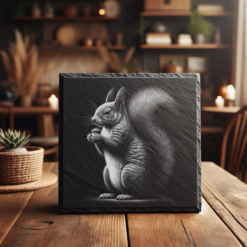 Squirrel PNG – Slate Engraving File for Laser Machines [56] - Etsy