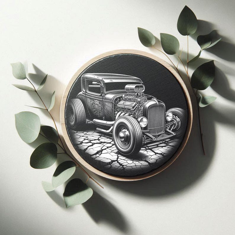 Hot Rod PNG – Slate Engraving File for Laser Machines [3] - Etsy
