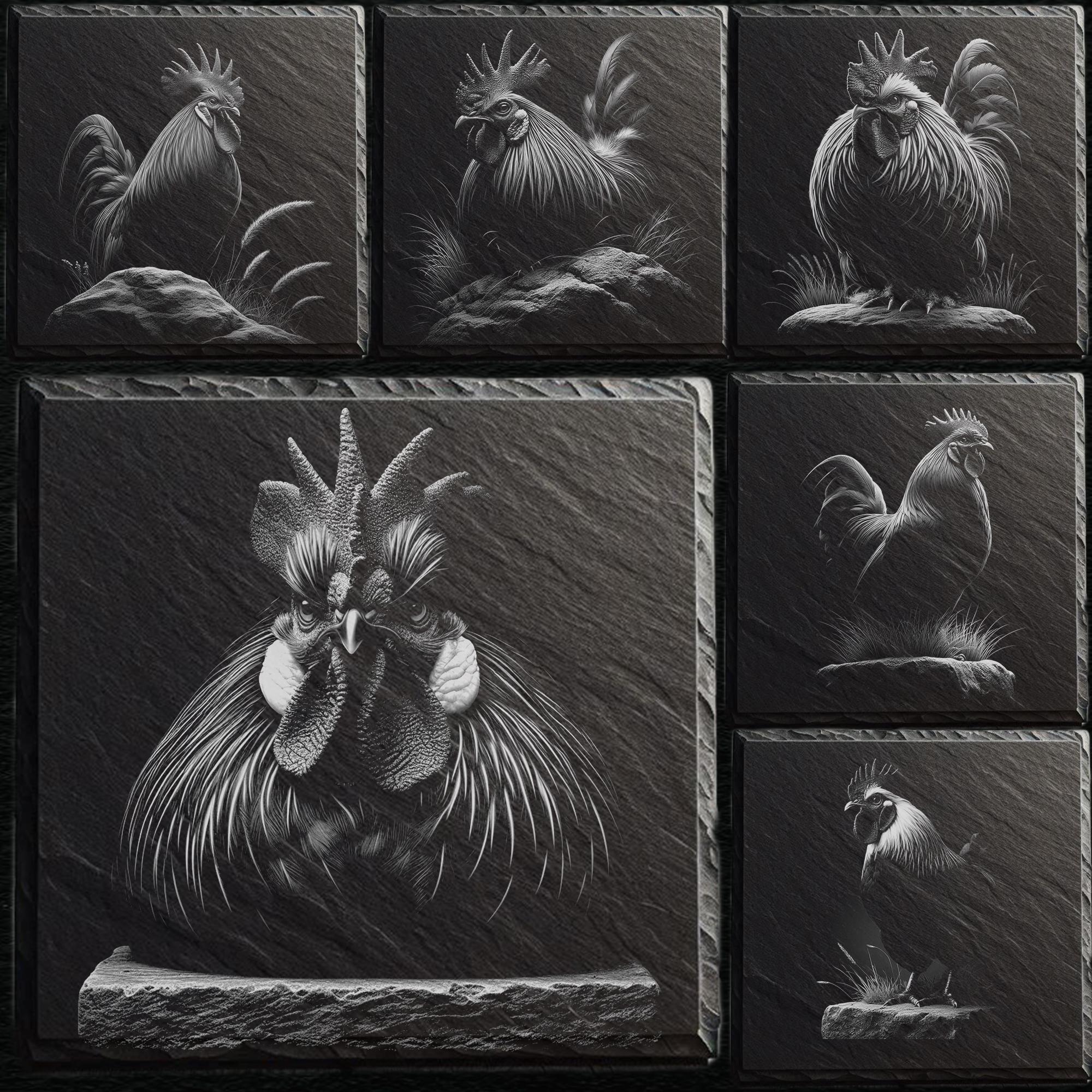 Chicken Han PNG – Slate Engraving File for Laser Machines [4] - Etsy
