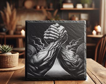 Muscular Arms PNG – Slate Engraving File for Laser Machines [5]
