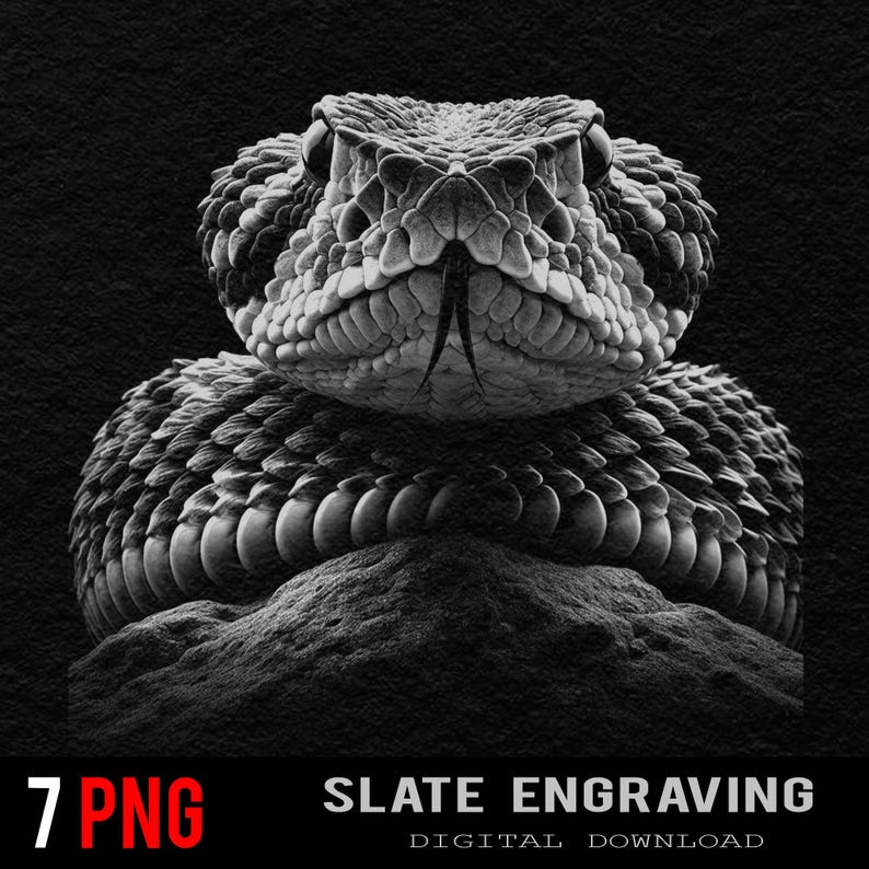 Rattlesnake PNG – Slate Engraving File for Laser Machines [5] - Etsy