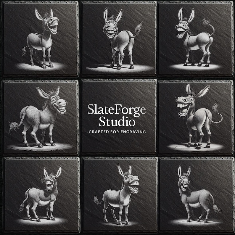Funny Donkey PNG – Slate Engraving File for Laser Machines [78] - Etsy