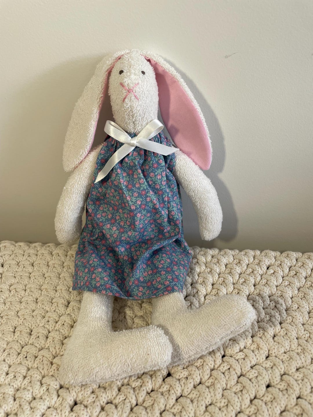 Toweling Rabbit Toy Handcrafted Plush Towelling Rabbit - Child Safe - Etsy