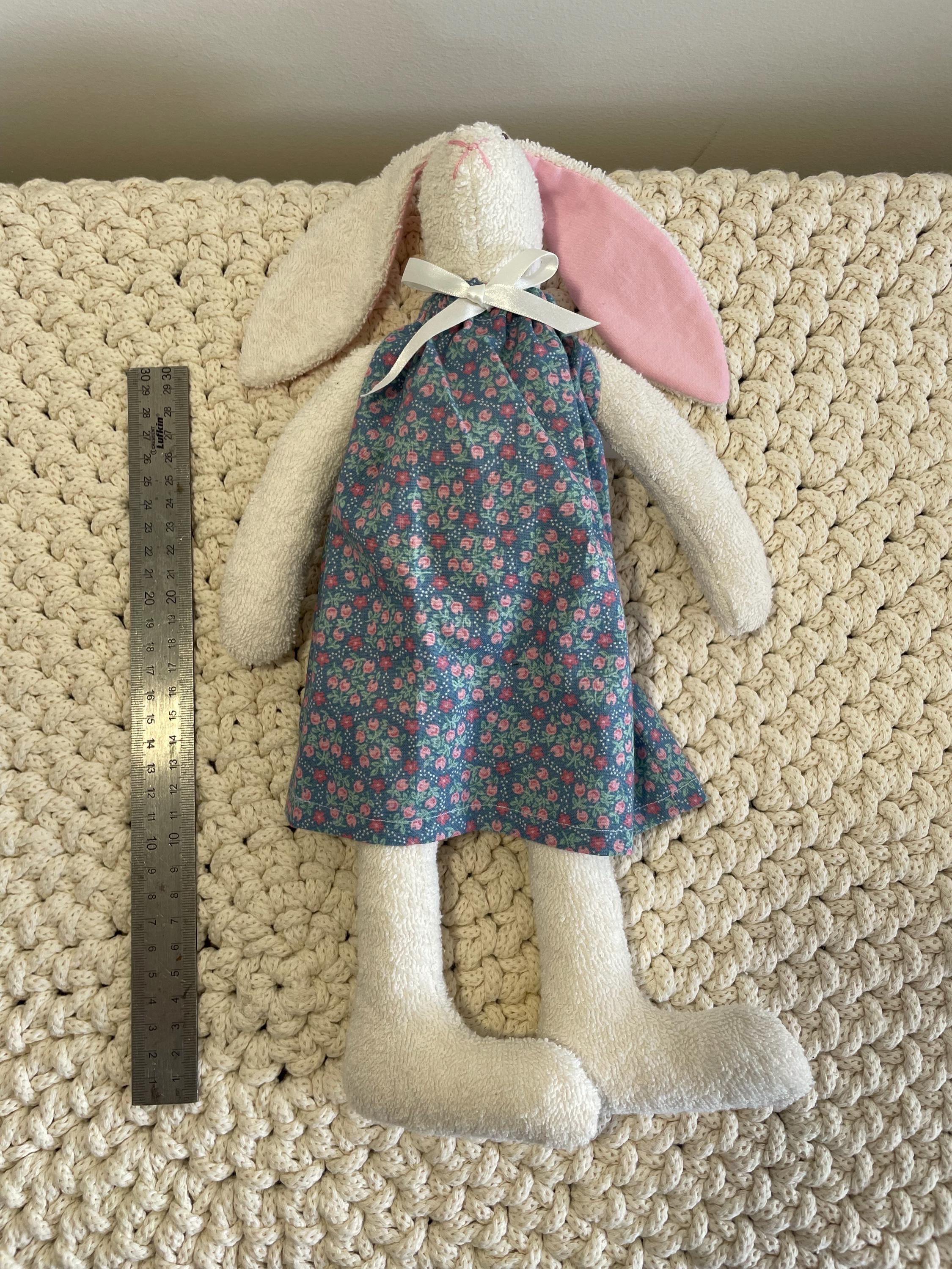 Toweling Rabbit Toy Handcrafted Plush Towelling Rabbit - Child Safe - Etsy