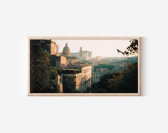 Rom Stadtbild Druck, Goldene Stunde Architektur, Italienische Reise Wandkunst