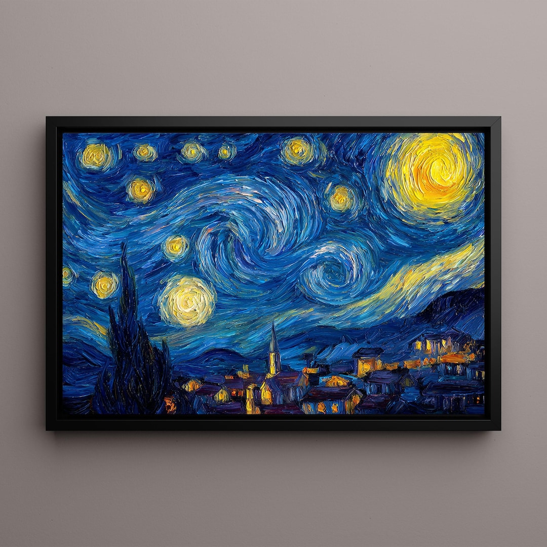 Original Oil Painting Starry Night Sky Landscape - Etsy