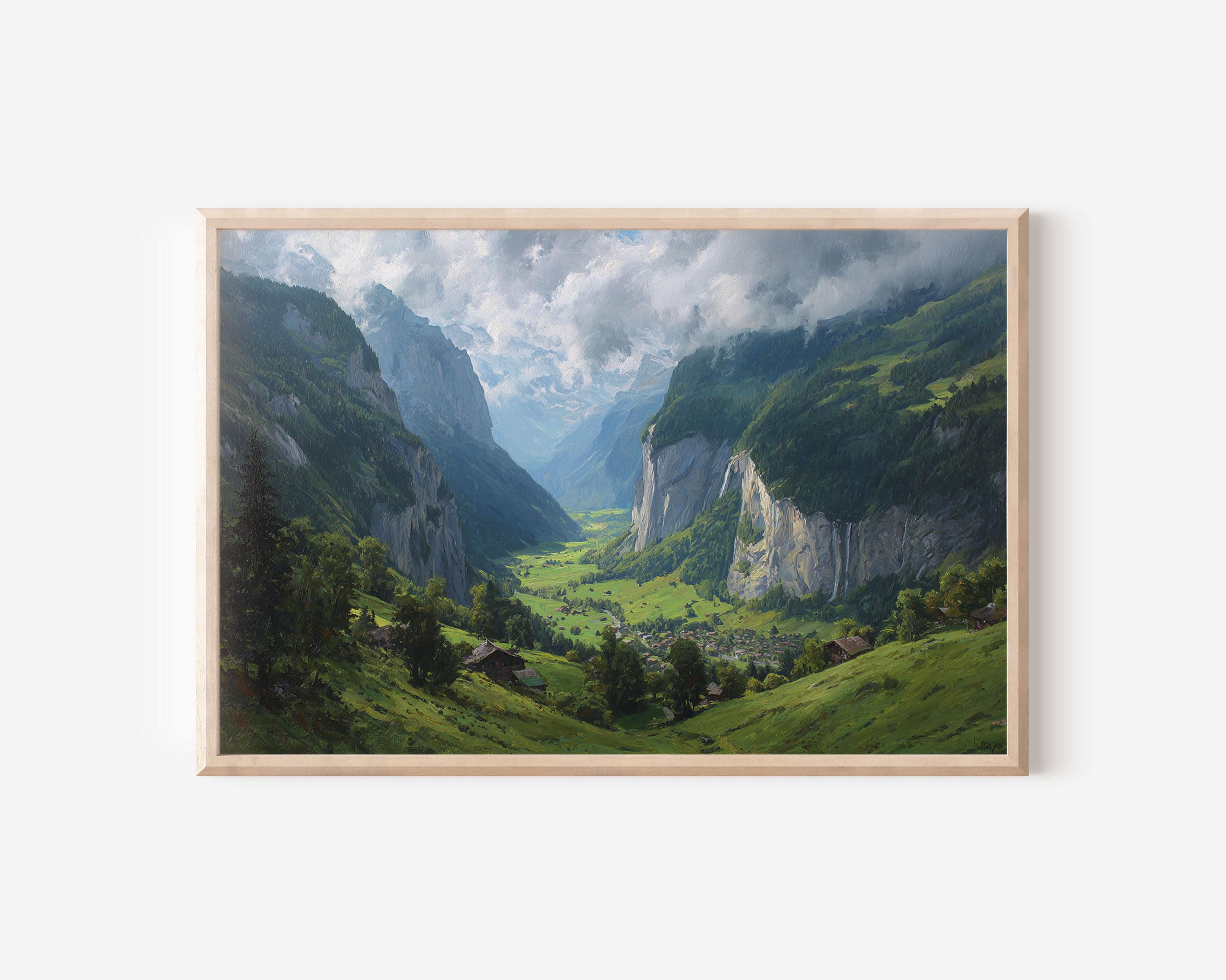Swiss alps oil painting - Etsy 日本