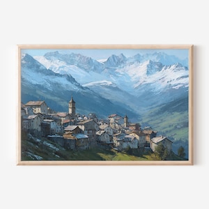 Swiss alps oil painting - Etsy 日本