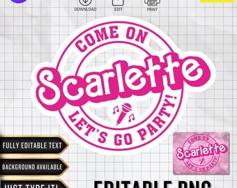 Fiesta personalizada "Vamos", Princesa Bárbara, decoración de cumpleaños (descarga digital)