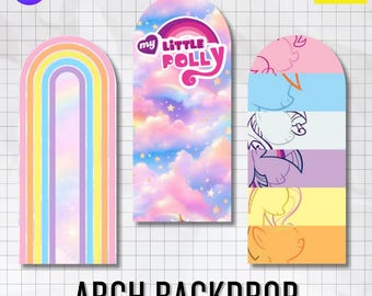 Fuente y logotipo editables para fondo de arco de poni / Letrero de cumpleaños personalizado (descarga digital de Canva)