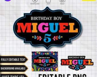 Logotipo editable de Coco / Fuente personalizada / PNG personalizado / Decoración de cumpleaños (Descarga digital de Canva)