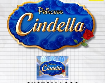 Fuente personalizada del logotipo de Cenicienta / PNG personalizado / Decoración de cumpleaños (archivo digital)