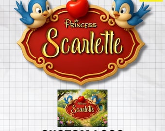 Logotipo personalizable de Princesa de las Nieves / Fuente de fantasía / PNG personalizado / Decoración de cumpleaños (archivo digital)