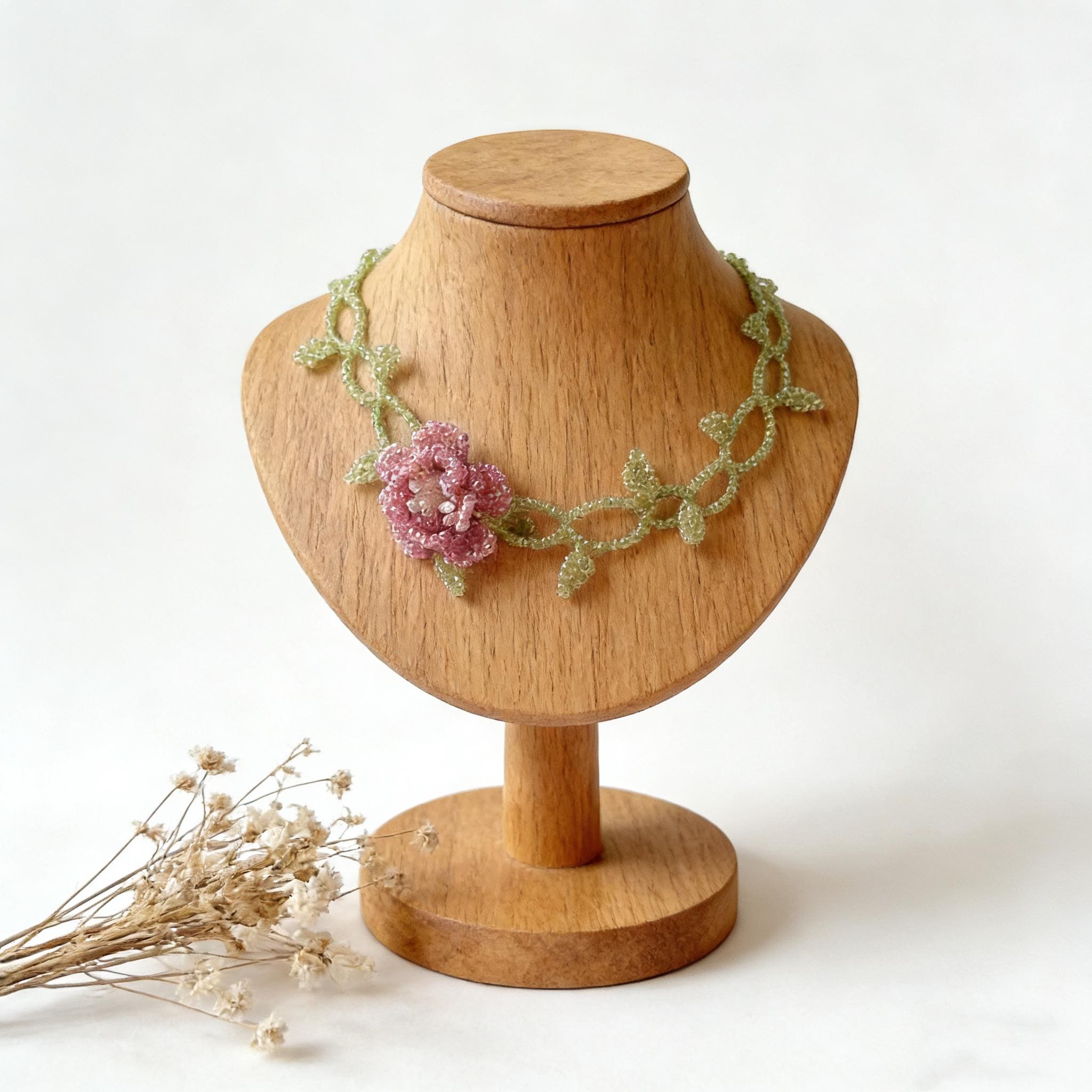 ビーズフラワーネックレス - Etsy 日本