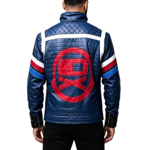 MCR Party Poison Jacket - Gerard Way Killjoys Blue Leather Cosplay Costume for Men Fans
