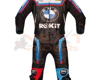 Custom-made 2026 BMW Rokit Style 1-piece motorbike leather racing suit CE Armored