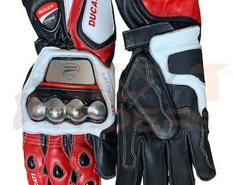 Ducati Leather Motorcycle Gloves – Racing Protection Gear