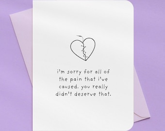 Sorry For The Pain Apology Card | A2 Size 330 GSM Ultra Thick Cardstock