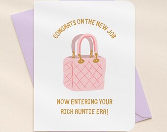 Rich Auntie Era New Job Congratulations Card | A2 Size 330 GSM Ultra Thick Cardstock