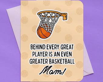 Great Basketball Mom Motherhood Card | A2 Size 330 GSM Ultra Thick Cardstock
