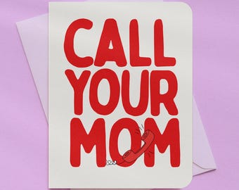 Call Your Mom Going Away To College Graduation Card | A2 Size 330 GSM Ultra Thick Cardstock