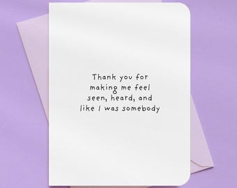 Seen & Heard Thank You Card | A2 Size 330 GSM Ultra Thick Cardstock