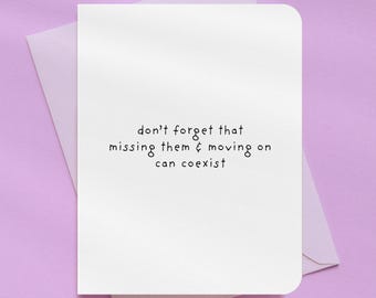 Missing & Moving On New Beginnings Divorce Card | A2 Size 330 GSM Ultra Thick Cardstock
