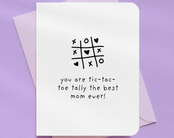 Tic Tac Toe Best Mom Birthday Card | A2 Size 330 GSM Ultra Thick Cardstock