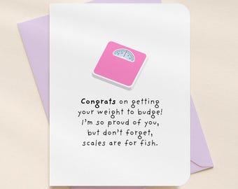 Weight Loss Journey Congratulations Encouragement Card | A2 Size 330 GSM Ultra Thick Cardstock