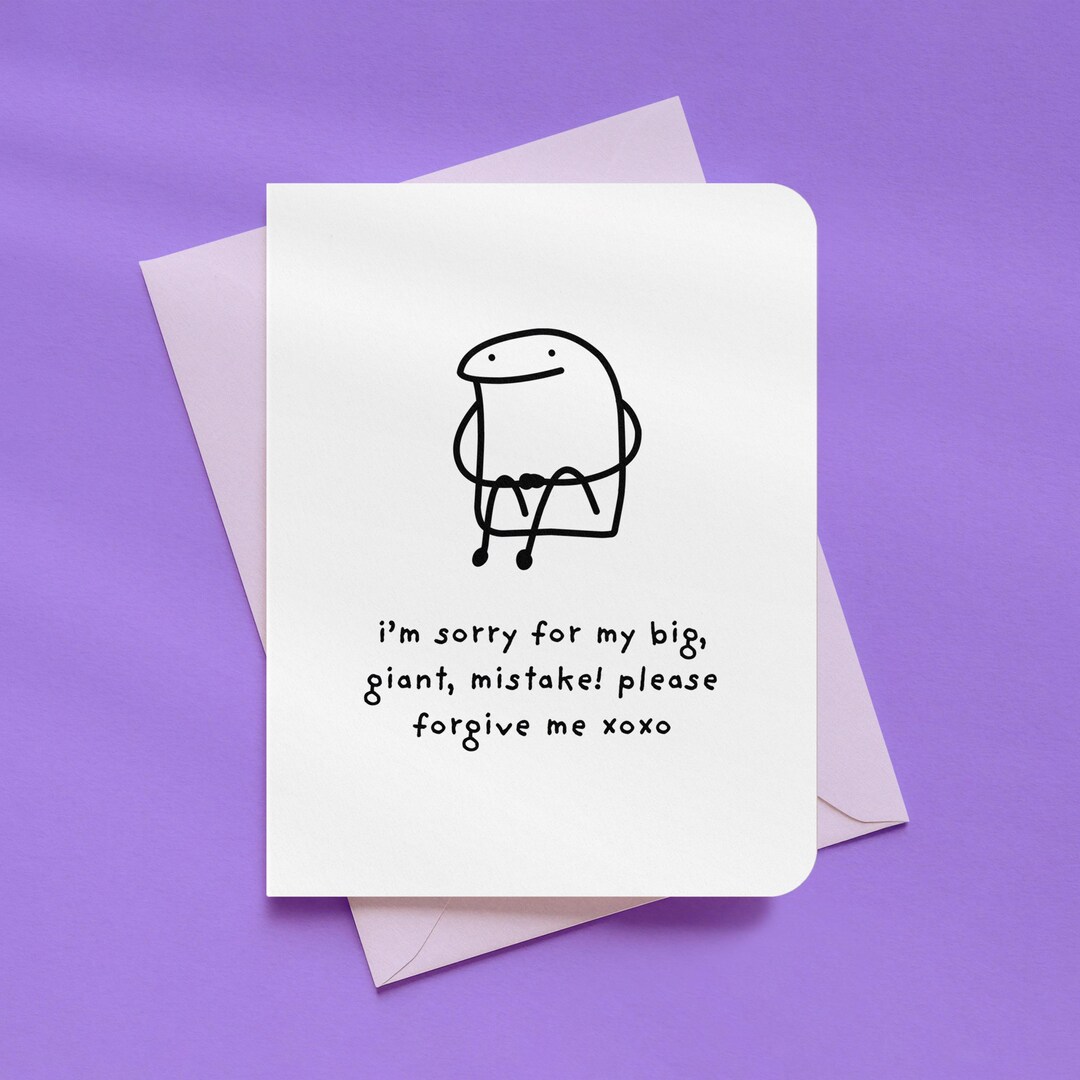 Sorry for My Big Mistake Apology Card | A2 Size 330 GSM Ultra Thick ...