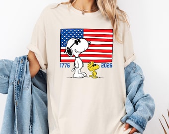 America 250th Anniversary PNG, Patriotic Snoopy 1776-2026 Shirt Design, USA Flag Woodstock Digital Download, 4th of July Sublimation File