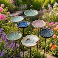 Ceramic Bee Waterer Dish with Stake \u2013 Pollinator Butterfly Puddler Drinking Station Garden Decor Art