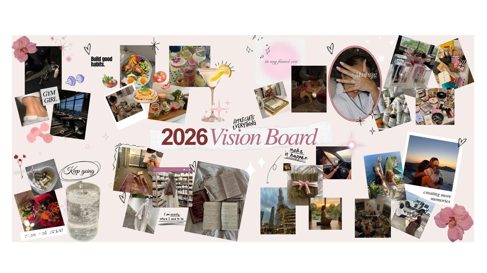 2026 Vision Board – Editable Canva Template – New Year Goals ...