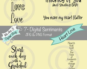 We Are 3 Digital Sentiments - Heart Love, Romantic, Valentines
