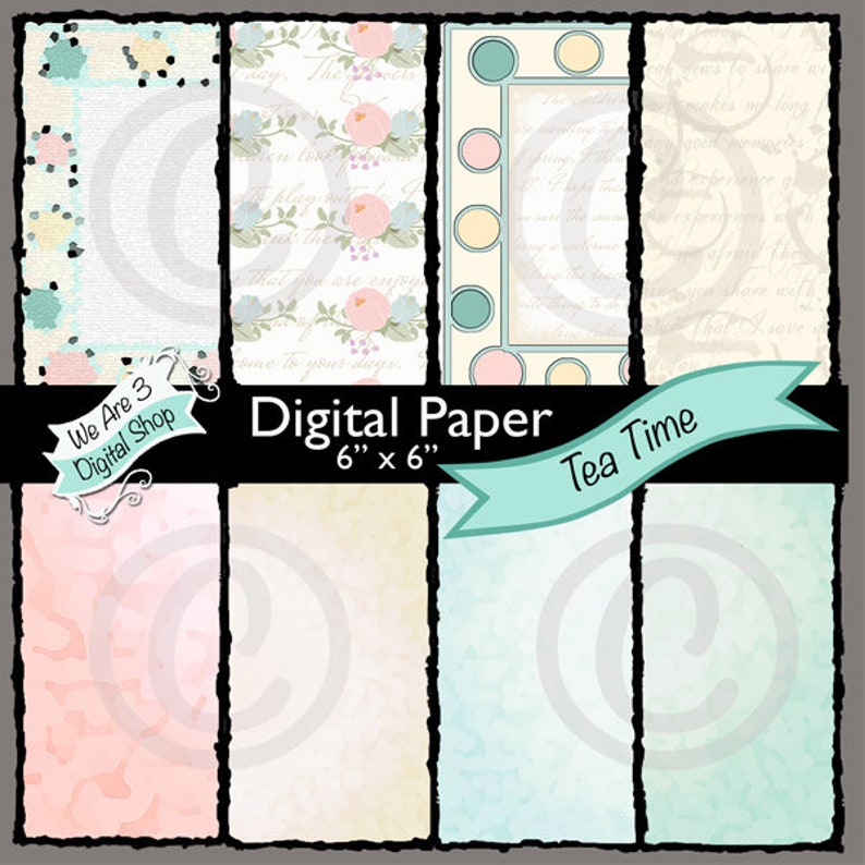 We Are 3 Digital Paper Tea Time image 0