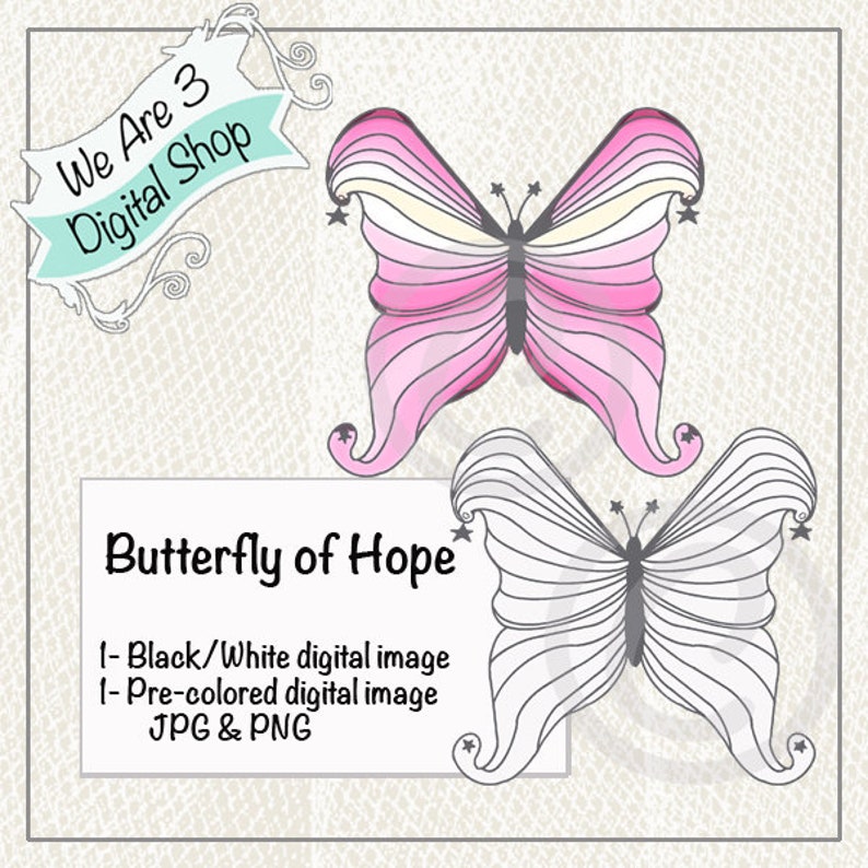 We Are 3 Digital Shop  Butterfly of Hope Digital Image image 0