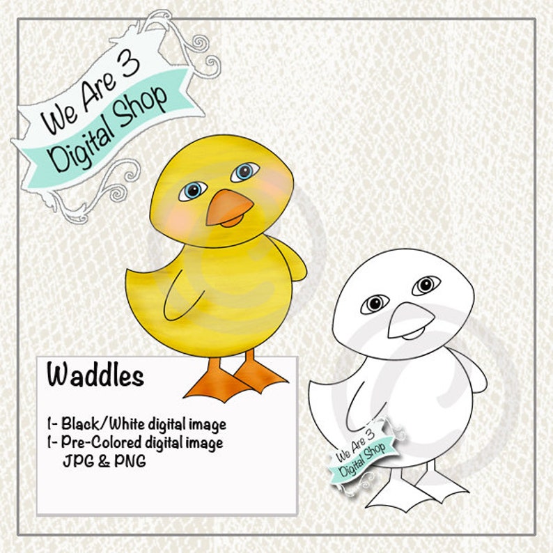 We Are 3 Digital Shop  Waddles Duck Spring image 0