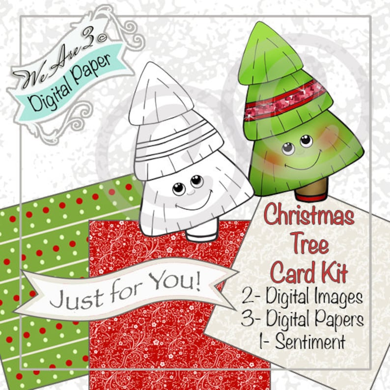 We Are 3 Digital Shop  Christmas Tree Card Kit  Kit and image 0