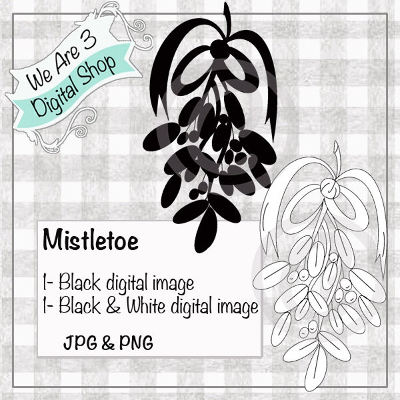 We Are 3 Digital Shop  Mistletoe   Black and White image 0