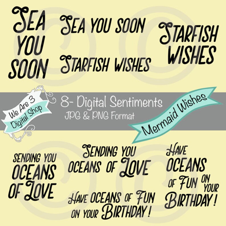 We Are 3 Digital Sentiments  Mermaid Wishes Ocean  image 0