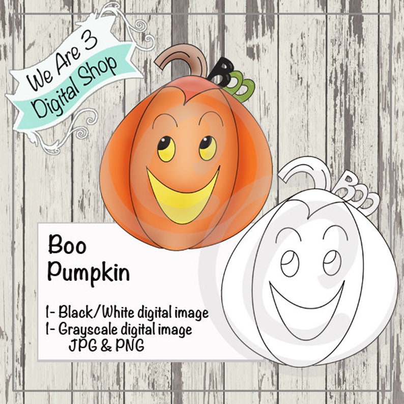 We Are 3 Digital Shop  Boo Pumpkin Halloween Fall Autumn image 0