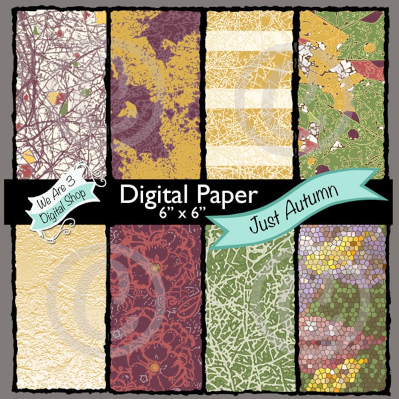 We Are 3 Digital Paper Just Autumn Fall image 0